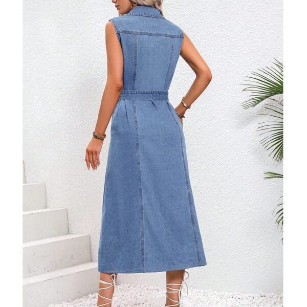 Women's Clothing Retro Waist-controlled Slimming Denim Dress - Image 3