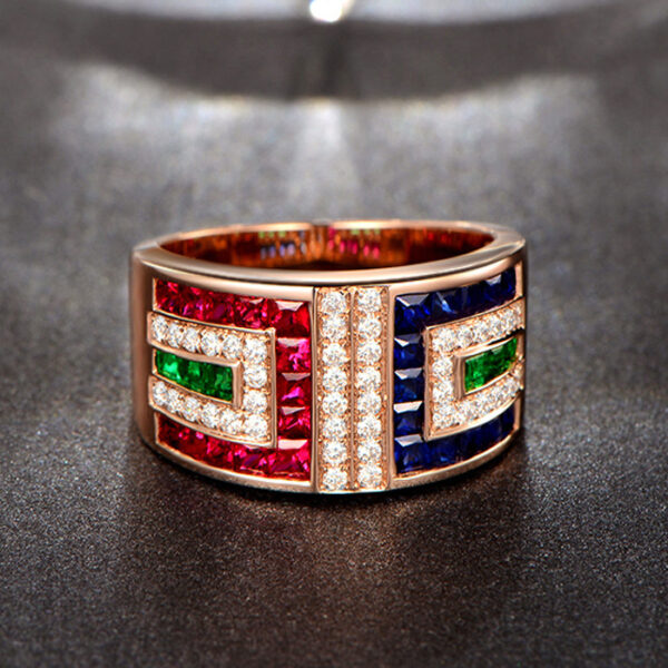 Ladies Colorful Zircon Ring Luxury Cocktail Party - Image 4