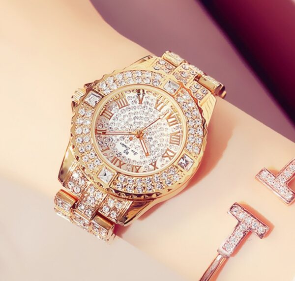 Full diamond ladies quartz watch - Image 2