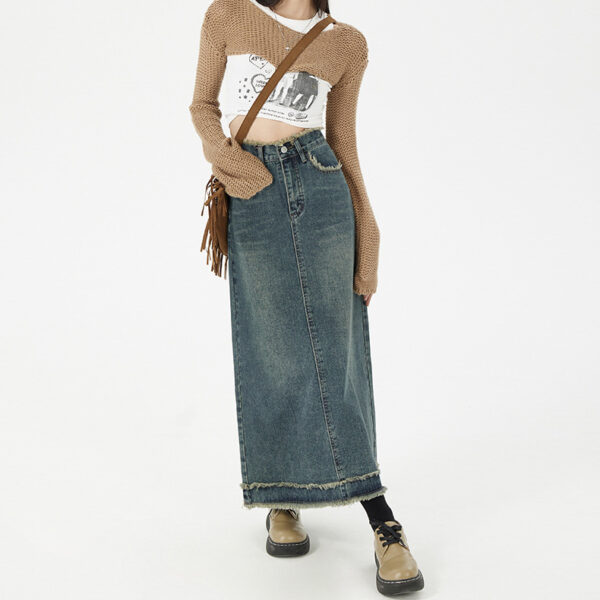 Retro Fashion Hip Denim Long Skirts Women - Image 5