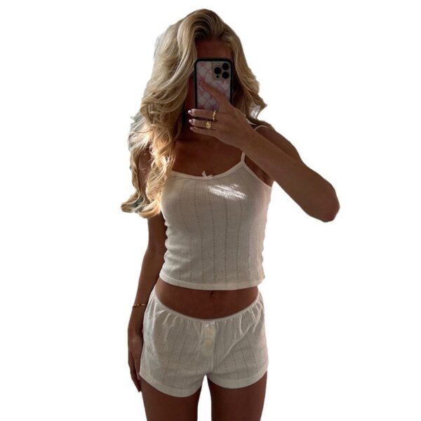 Women's Summer Jacquard Ladies Suspender Shorts - Image 6