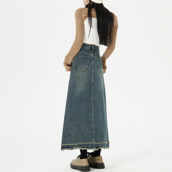 Retro Fashion Hip Denim Long Skirts Women - Image 4