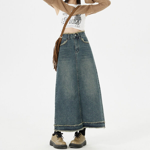 Retro Fashion Hip Denim Long Skirts Women - Image 2