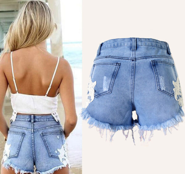 High Waist Lace Beach Resort Boho Ladies Shorts - Image 4