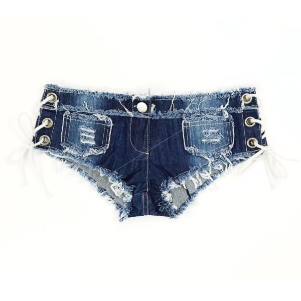 Fashion Low Waist Ripped Ladies Denim Shorts Jeans - Image 3