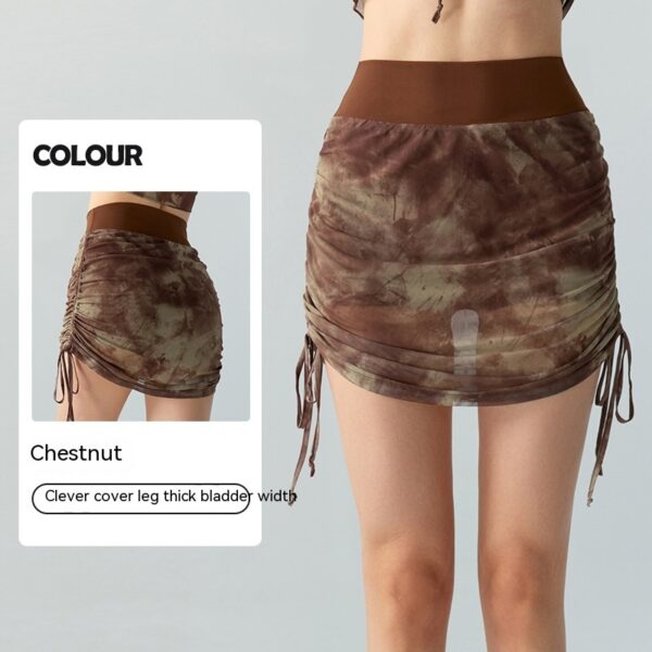 Printed Tie-dyed Mesh Yoga Skirts Women - Image 9