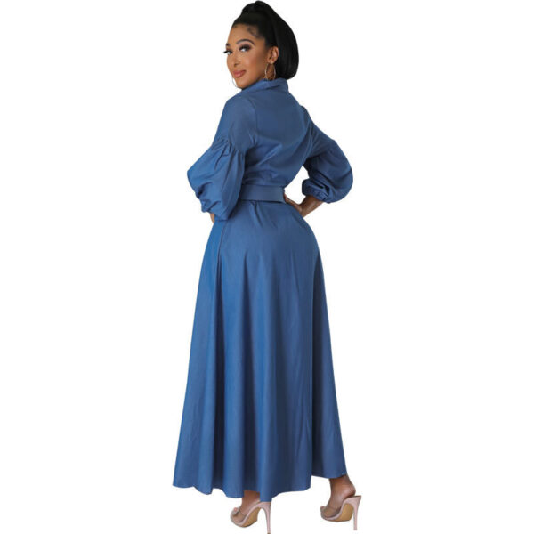 Blue Denim Shirt Long Sleeve Women's Clothing - Image 5