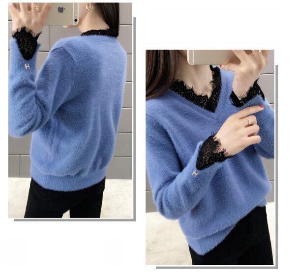 Fashion All-match Ladies Mink Fleece Sweater - Image 5