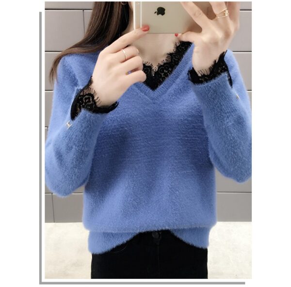 Fashion All-match Ladies Mink Fleece Sweater - Image 2