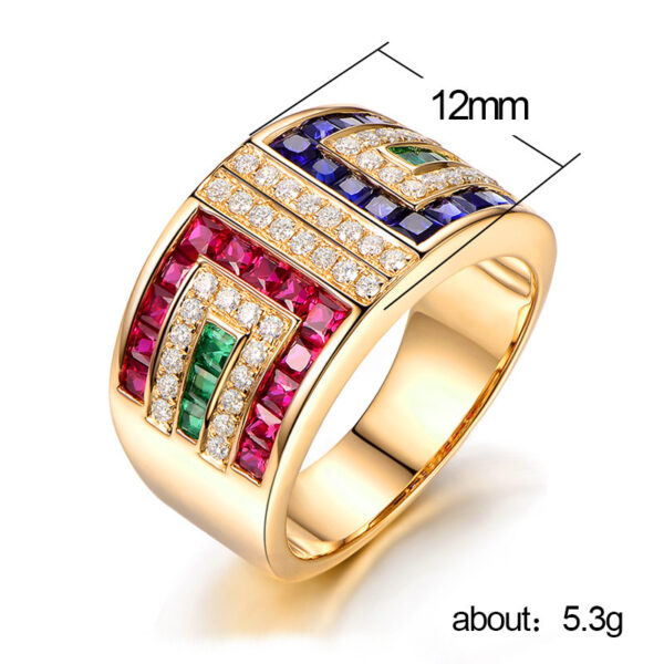 Ladies Colorful Zircon Ring Luxury Cocktail Party - Image 2