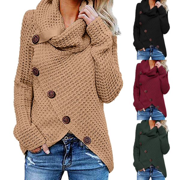 Ladies Long Sleeve Irregular Knit Sweater