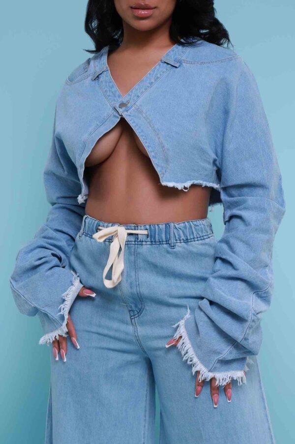 Casual Loose Denim Suit Two-piece Women's Clothing - Image 3