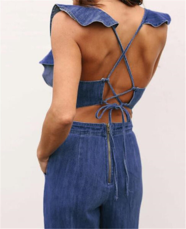 Ladies Denim Halter Bodysuit - Image 5