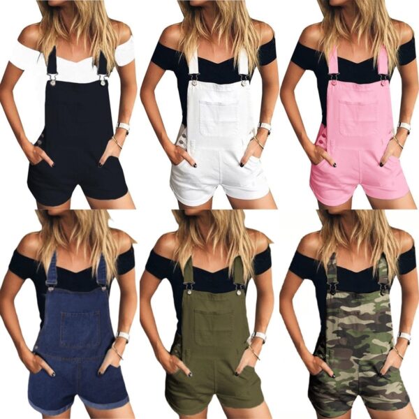 Casual Sports Double Shoulder Denim Overalls Women's Clothing - Image 5