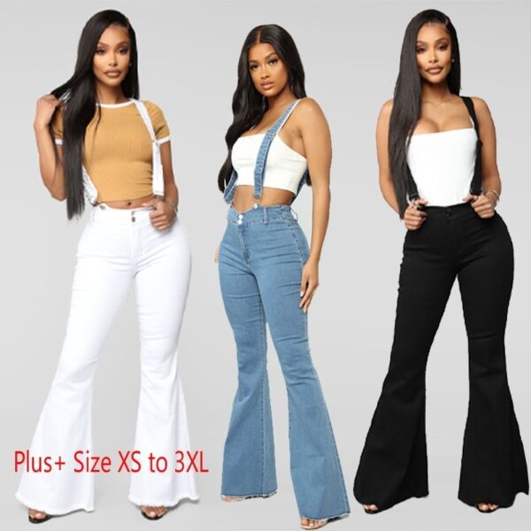 Ladies Denim Fashion Strap Trousers New Style