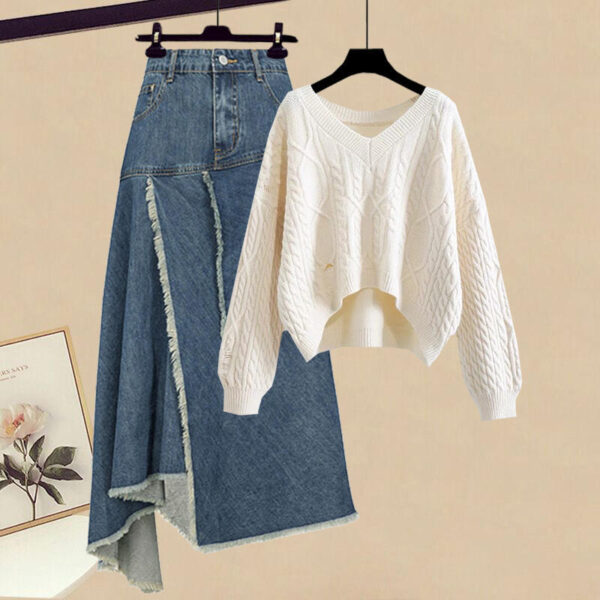 Spring Retro High Waist Women Irregular Denim Skirts - Image 4