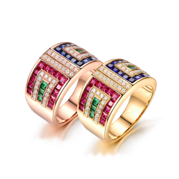 Ladies Colorful Zircon Ring Luxury Cocktail Party - Image 6