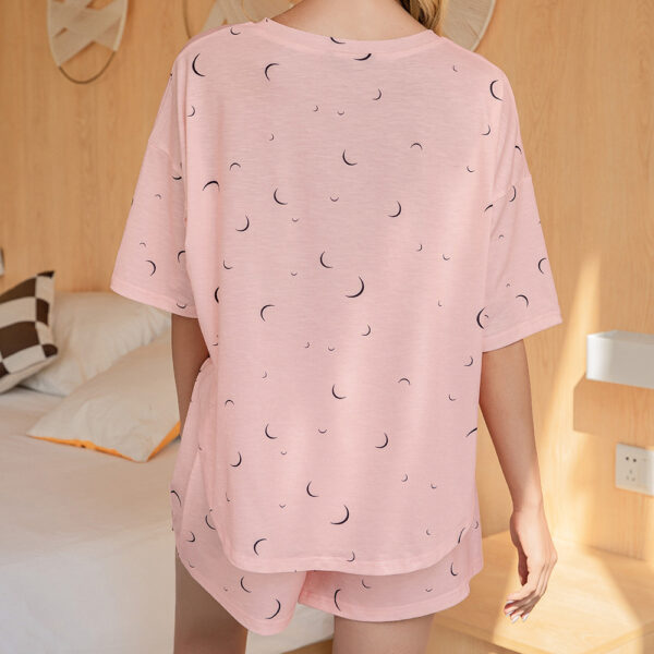 Printed Casual Comfortable Ladies Short Sleeve Top Shorts - Image 4