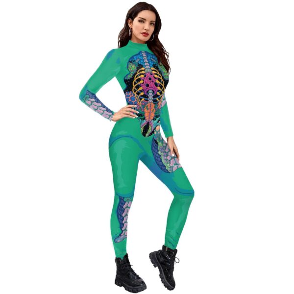 Women's Human Skeleton Digital Printing Jumpsuits For Performance - Image 3